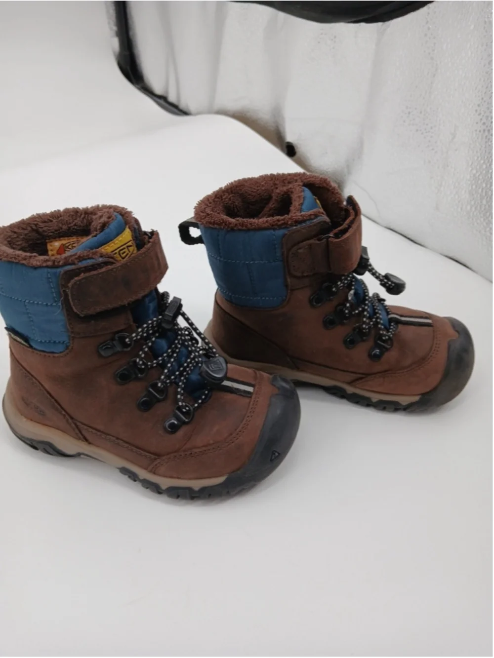 Keen Kanibou Waterproof Boots Little Kids Size 9 Brown/ Blue